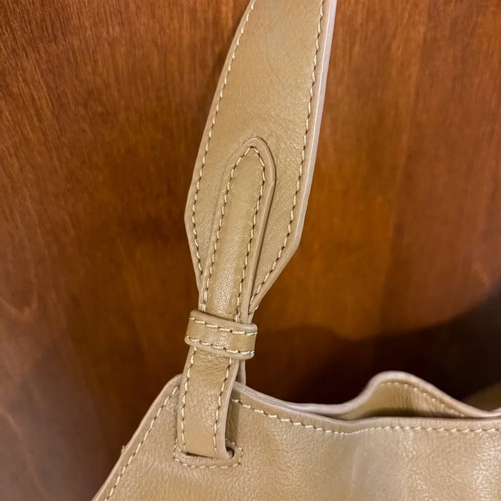 New Brown Hobo Pebble Leather Shoulder Tote